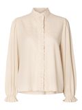 Selected RUFFLED SHIRT, Sandshell, highres - 16091887_Sandshell_001.jpg