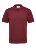 Selected GESTRICKTES POLO SHIRT, Tawny Port, highres - 16085288_TawnyPort_001.jpg