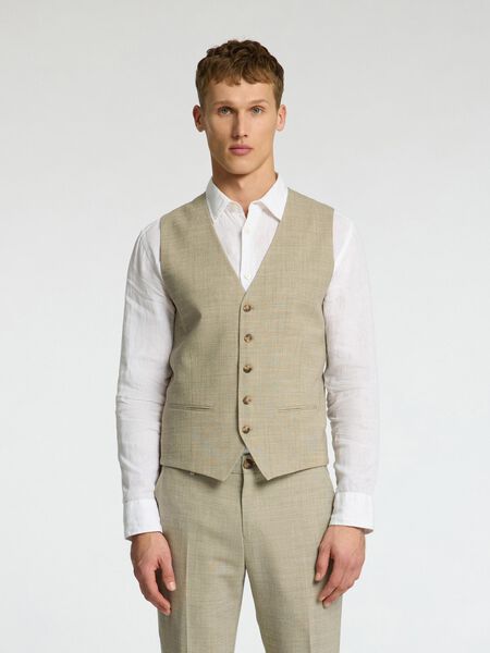Selected SLIM FIT  WAISTCOAT, Sand, highres - 16097514_Sand_003.jpg