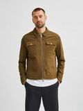 Selected TWO WAY ZIP SUEDE JACKET, Olive Night, highres - 16077544_OliveNight_003.jpg