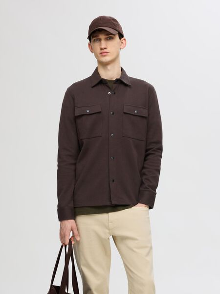 Selected CLASSIC OVERSHIRT, Chocolate Torte, highres - 16085115_ChocolateTorte_003.jpg