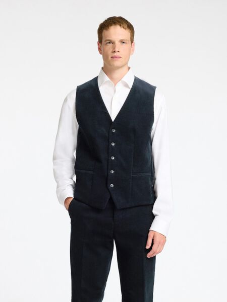 Selected REGULAR FIT CORDUROY  WAISTCOAT, Sky Captain, highres - 16094865_SkyCaptain_1125977_003.jpg
