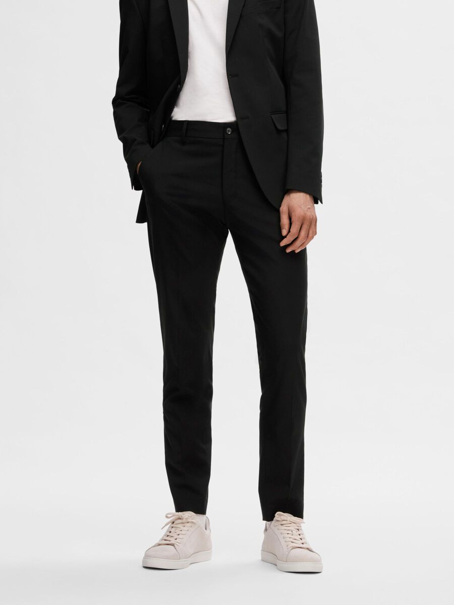 Selected SLIM FIT TROUSERS, Black, highres - 16051390_Black_003.jpg