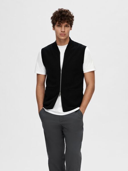 Selected MERINO WOOL GILET, Black, highres - 16091659_Black_003.jpg