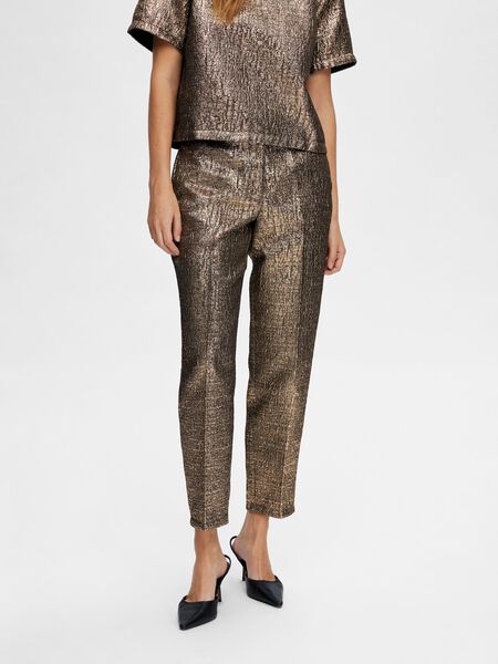 Selected METALLIC JACQUARD TROUSERS, Gold Colour, highres - 16094365_GoldColour_003.jpg