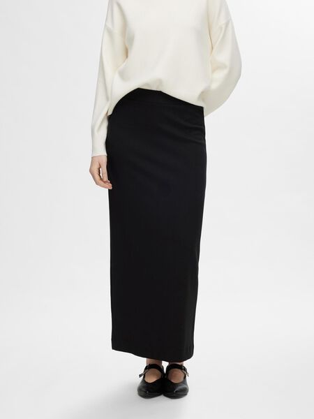 Selected VISCOSE BLEND MAXI SKIRT, Black, highres - 16094497_Black_003.jpg