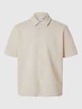 Selected SEERSUCKER SHORT SLEEVED SHIRT, Desert Taupe, highres - 16093709_DesertTaupe_1113204_001.jpg