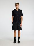 Selected MANCHES COURTES POLO EN MAILLE, Black, highres - 16097564_Black_005.jpg