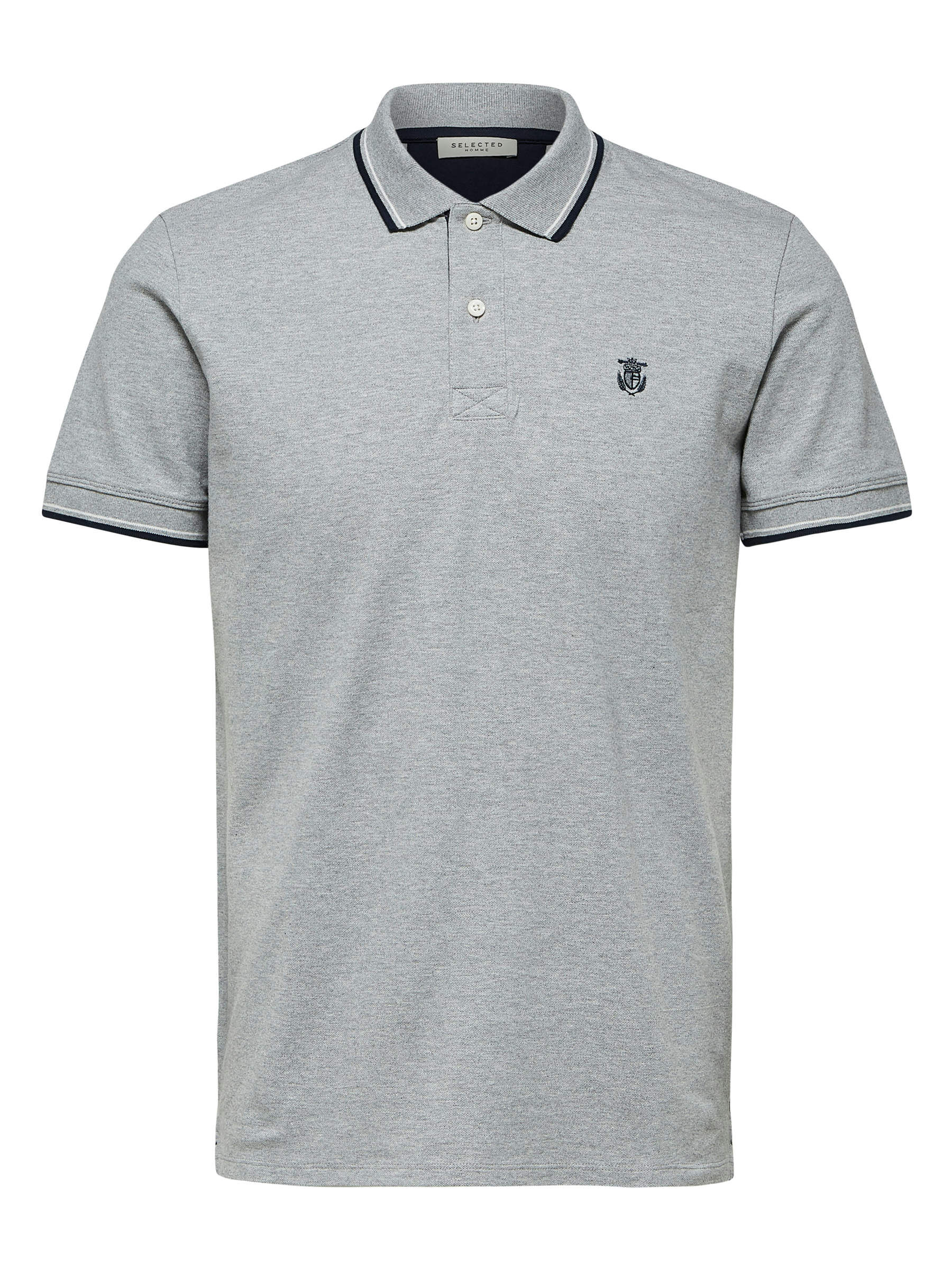 REGULAR FIT POLO SHIRT Grey SELECTED HOMME