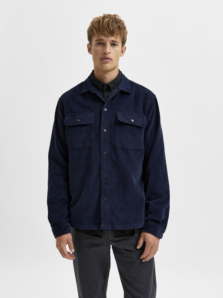 Selected CORD OVERSHIRT, Navy Blazer, highres - 16080950_NavyBlazer_003.jpg