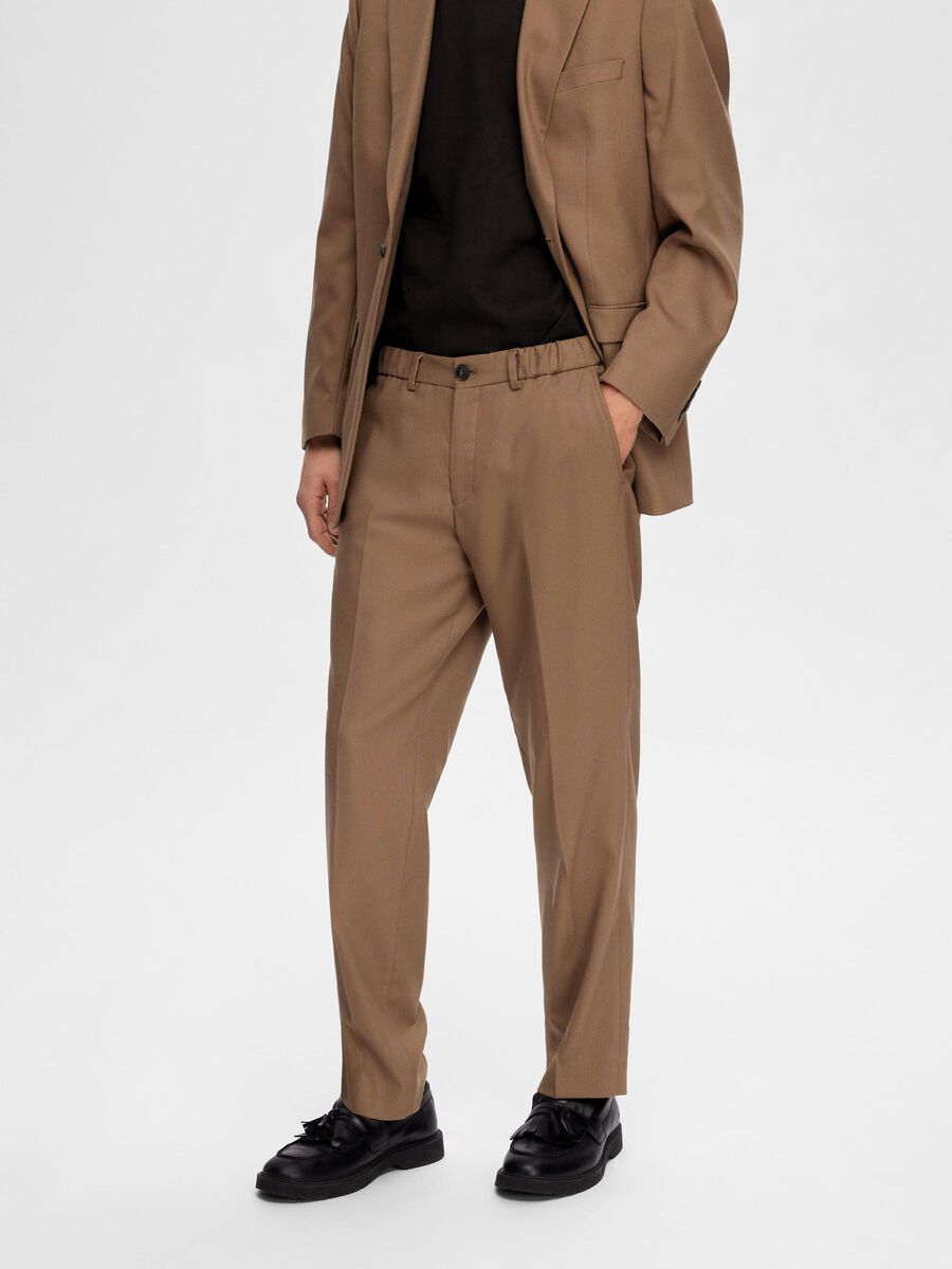 Selected COMFORT FIT TROUSERS, Camel, highres - 16091177_Camel_003.jpg