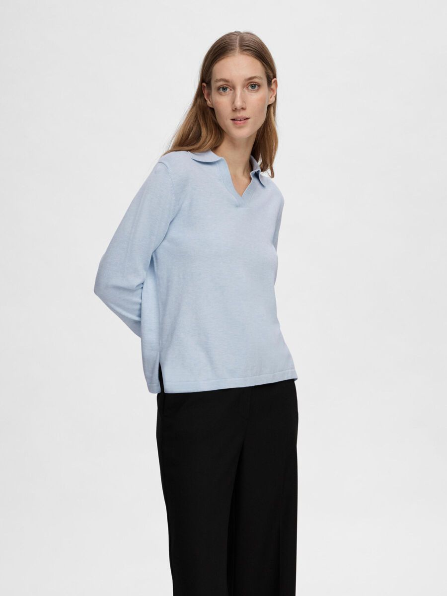 Selected MANCHES LONGUES PULL EN MAILLE, Cashmere Blue, highres - 16092326_CashmereBlue_003.jpg