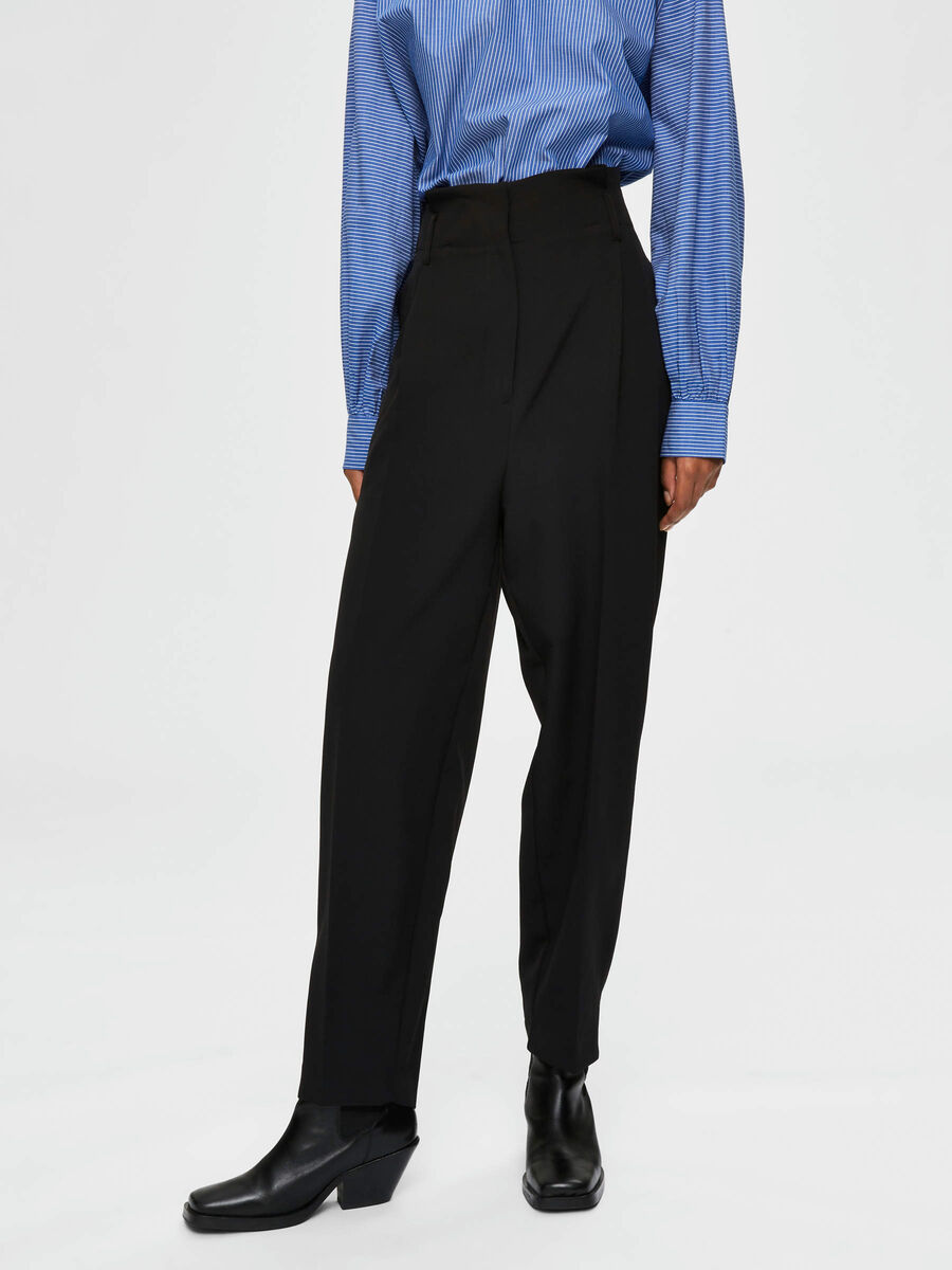 Selected TAPERED FIT - TROUSERS, Black, highres - 16076200_Black_003.jpg
