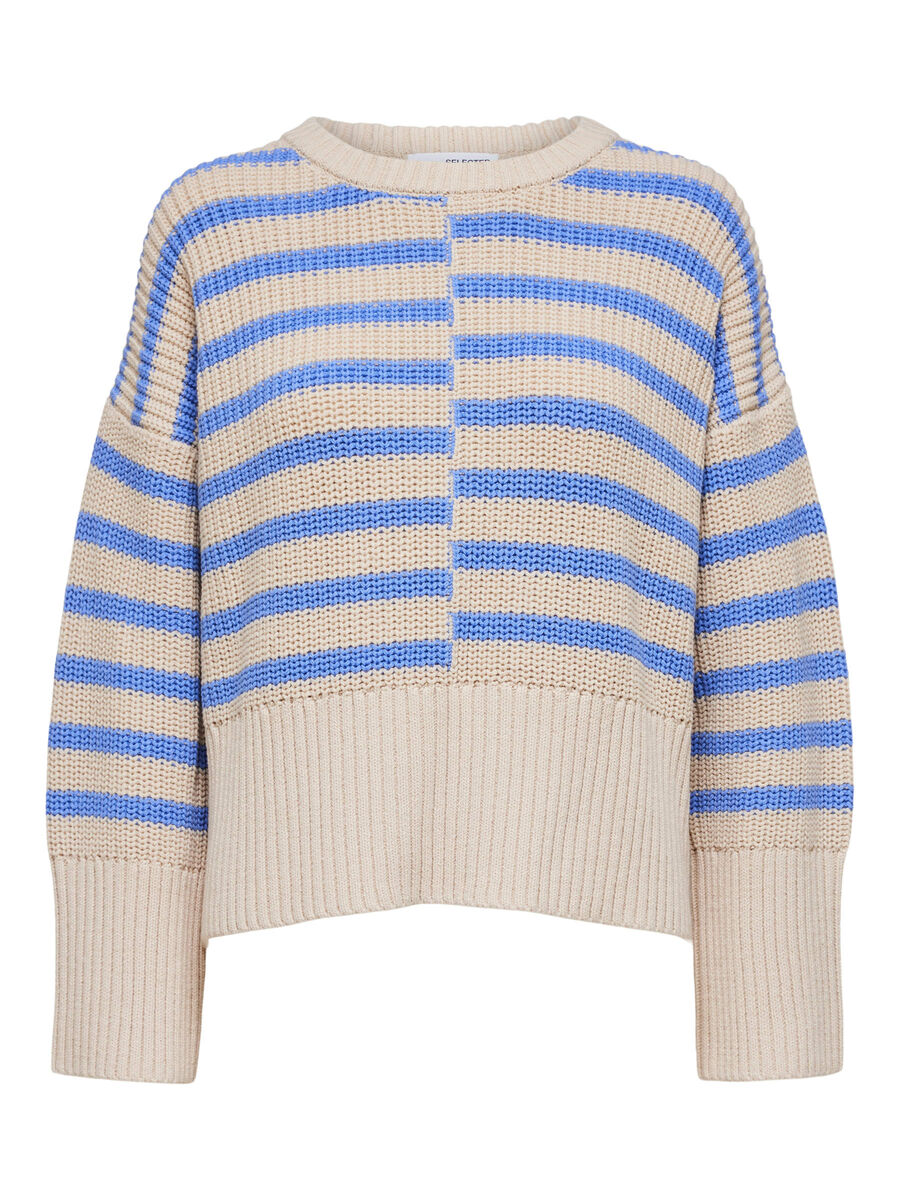 Selected À RAYURES PULL EN MAILLE, Sandshell, highres - 16084358_Sandshell_1008813_001.jpg