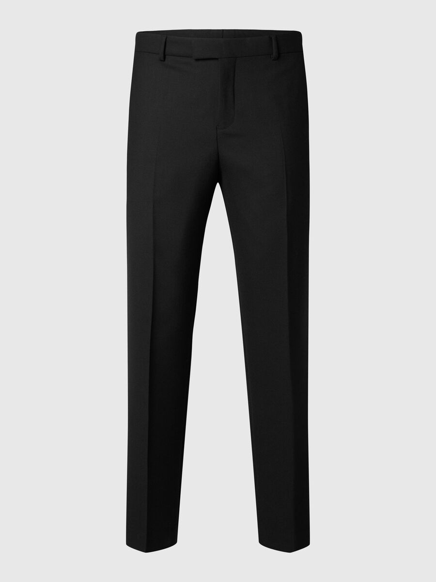 Selected REGULAR FIT WOOL BLEND SUIT TROUSERS, Black, highres - 16095795_Black_001.jpg