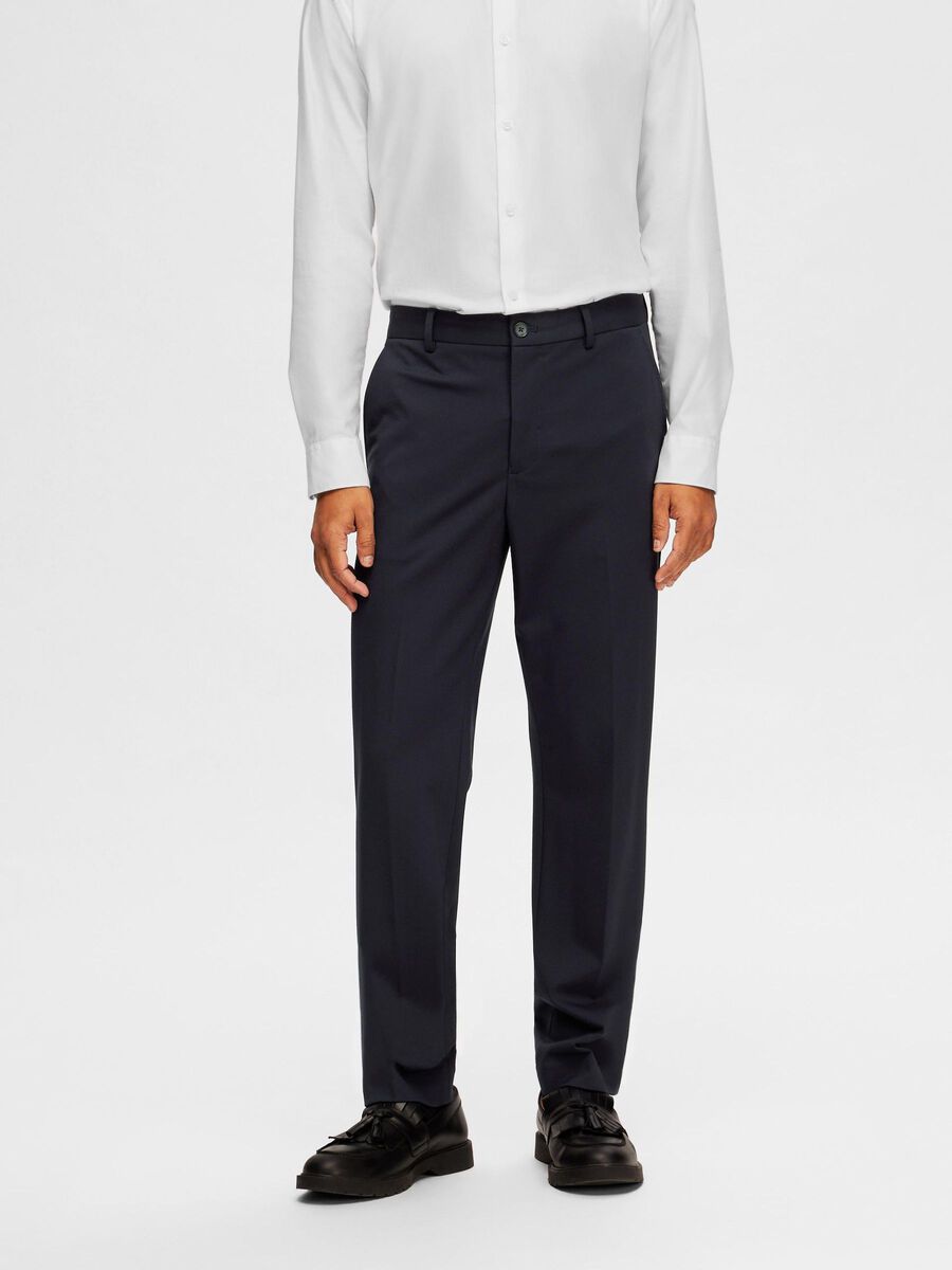 Selected COUPE SLIM EN VISCOSE MÉLANGÉE PANTALON DE COSTUME, Navy Blazer, highres - 16092485_NavyBlazer_003.jpg