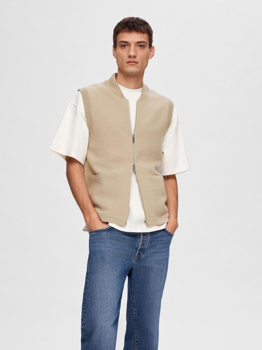 Selected MERINO WOOL GILET, Pure Cashmere, highres - 16091659_PureCashmere_003.jpg