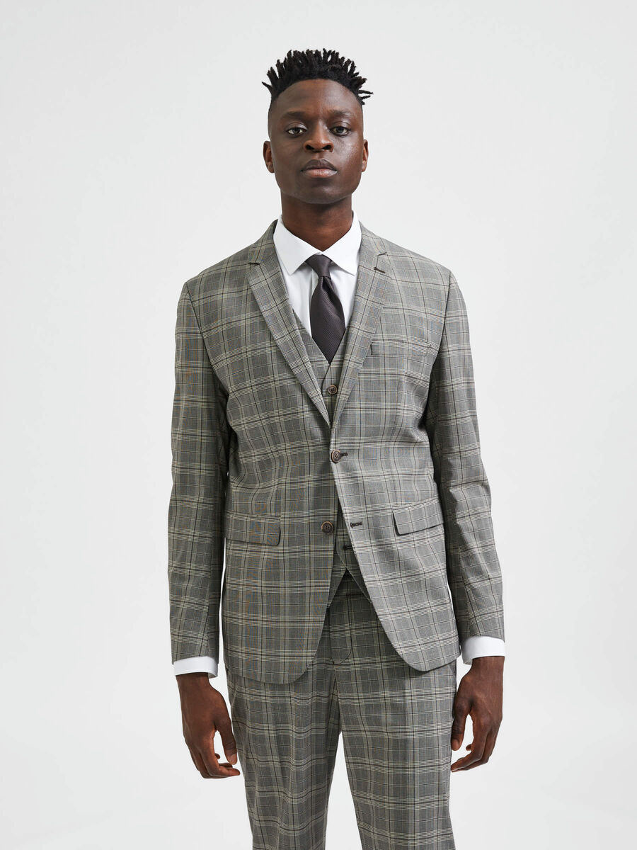 Selected CHECKED SLIM FIT BLAZER, Brownie, highres - 16086847_Brownie_971099_003.jpg