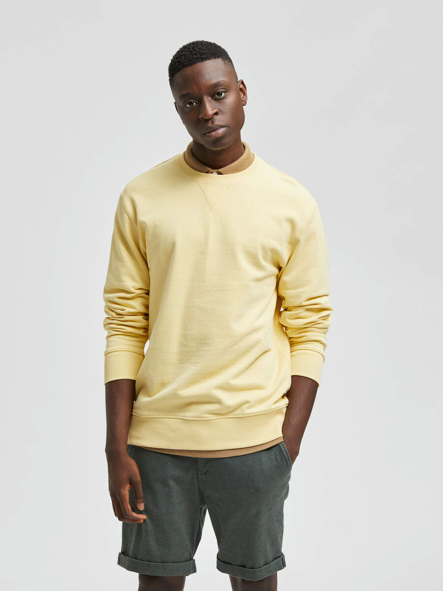 Selected REGULAR FIT ORGANIC COTTON 340G - SWEATSHIRT, Sunlight, highres - 16077366_Sunlight_003.jpg