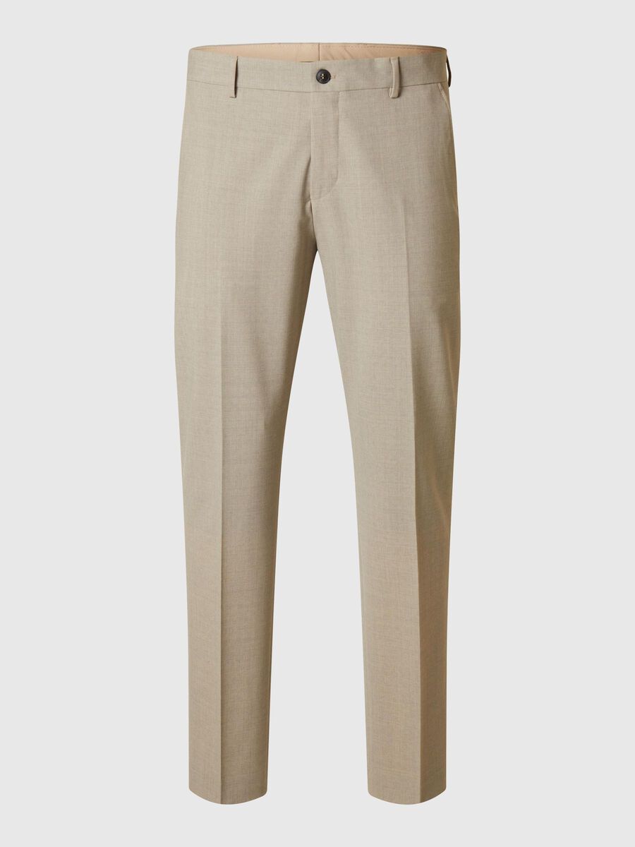Selected SLIM FIT WOOL BLEND SUIT TROUSERS, Sand, highres - 16094335_Sand_001.jpg