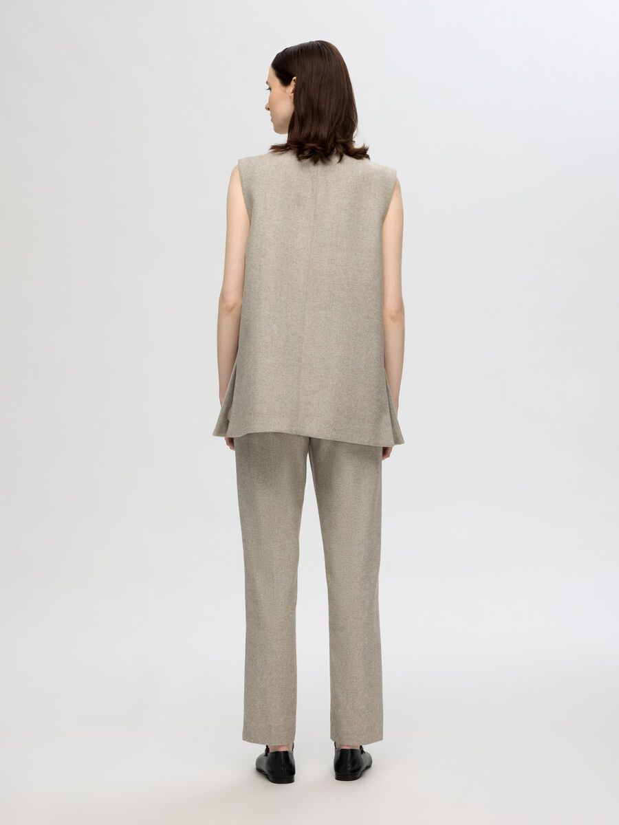 Selected LONG EN LAINE MÉLANGÉE GILET, Sandshell, highres - 16094993_Sandshell_1128157_004.jpg