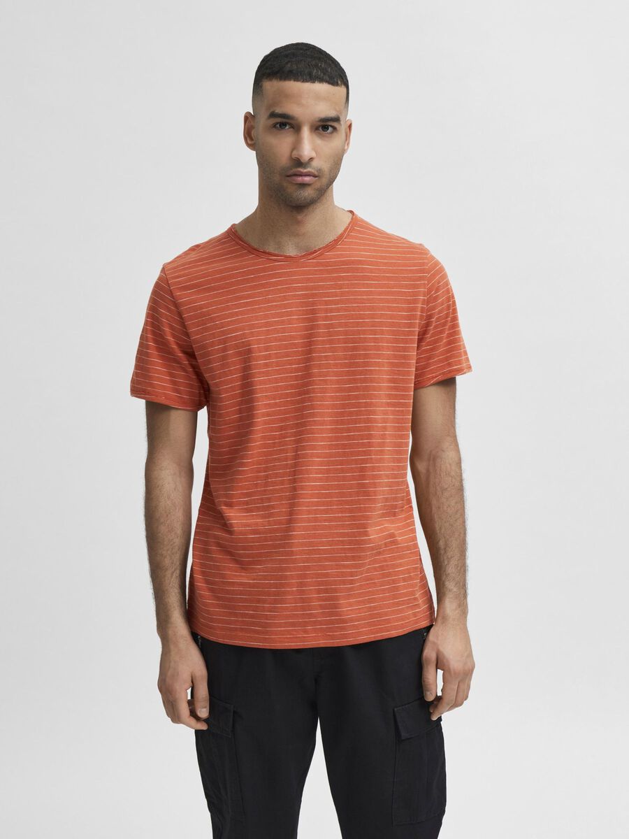 Selected STRIPED T-SHIRT, Burnt Ochre, highres - 16071783_BurntOchre_817335_003.jpg