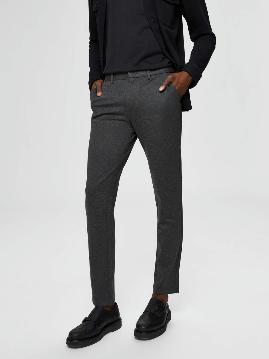 Selected SLIM FIT BUKSER MED FLEX FIT, Dark Grey, highres - 16074058_DarkGrey_003.jpg