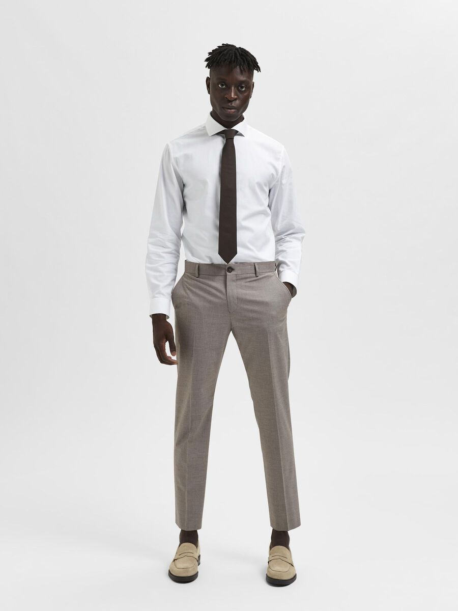 SLIM FIT HOSE | Braun | SELECTED HOMME® 