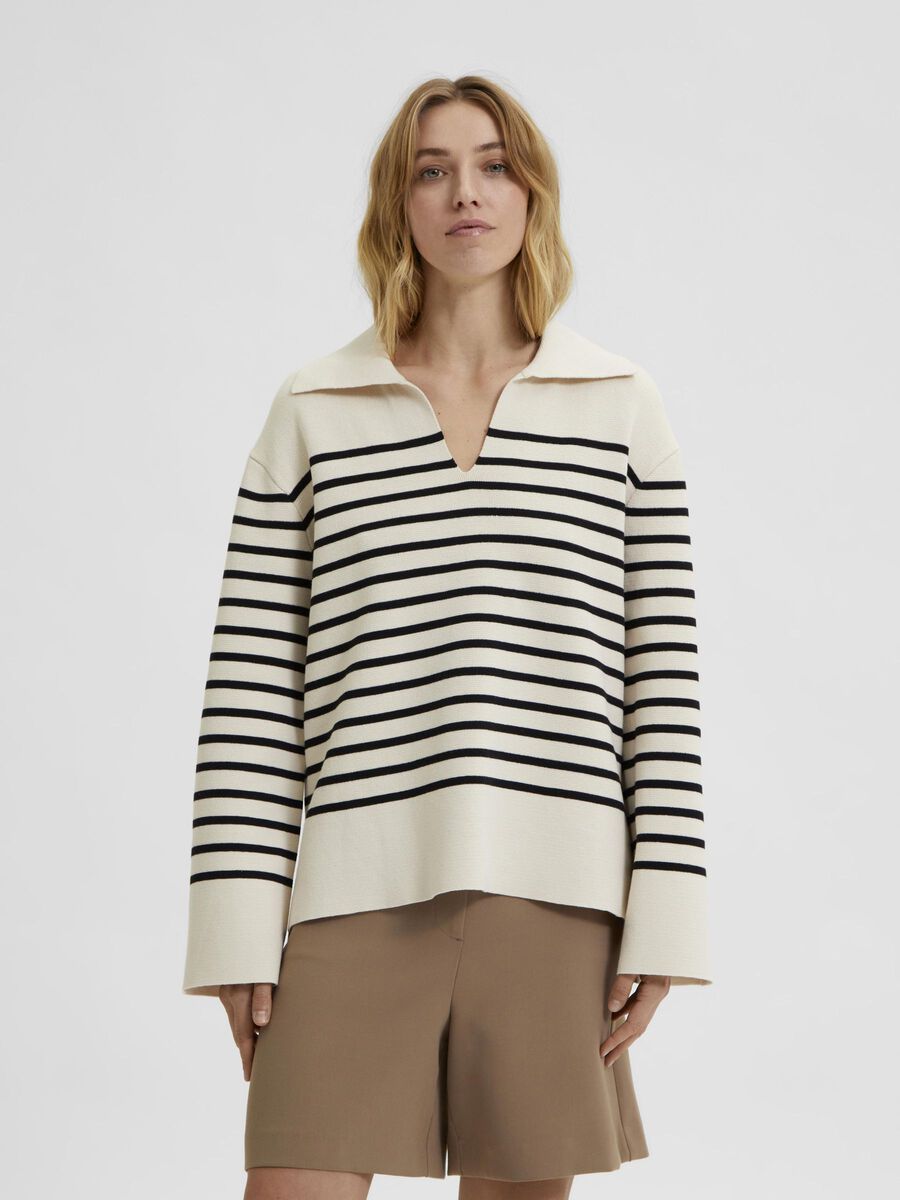 Selected STRIPED KNITTED JUMPER, Birch, highres - 16084296_Birch_927978_003.jpg