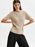 Selected SHORT SLEEVED KNITTED TOP, Birch, highres - 16082348_Birch_008.jpg