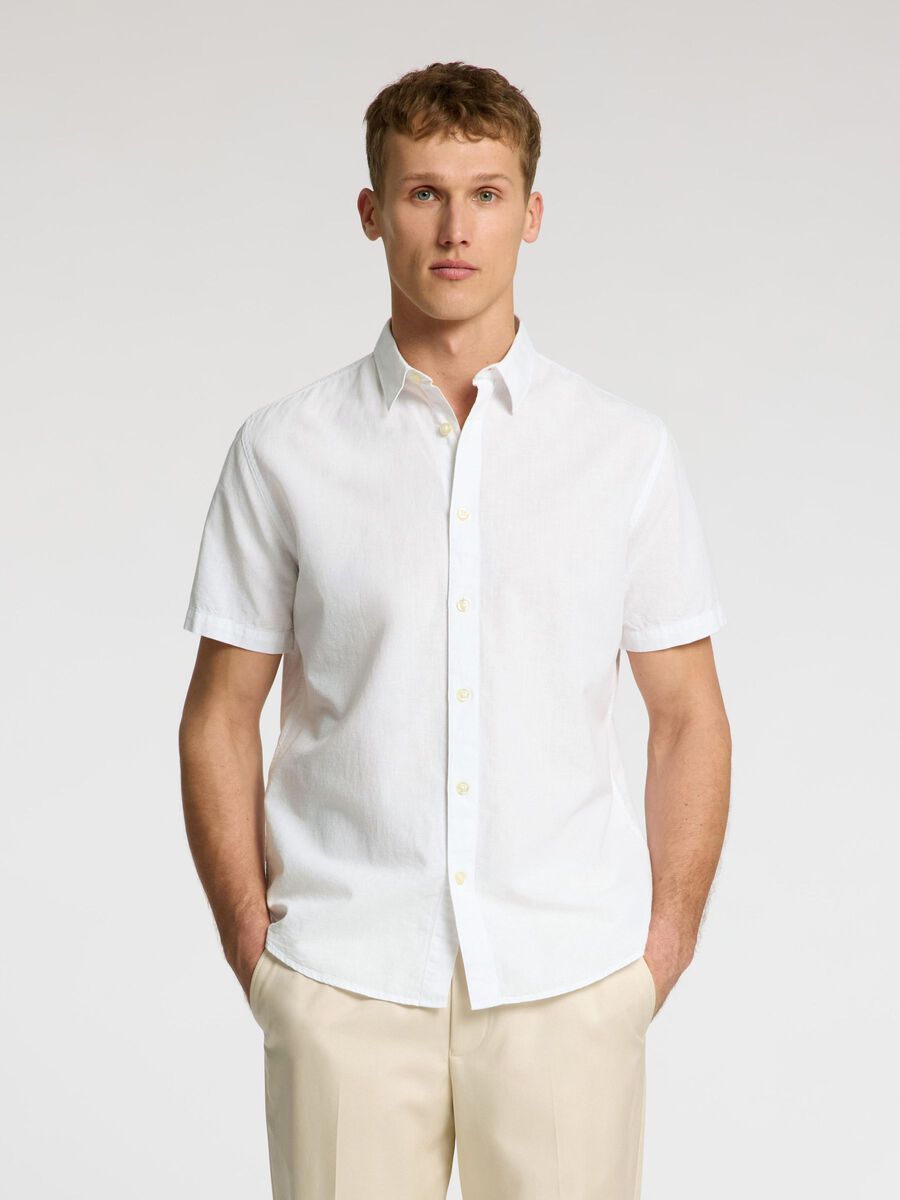 Selected CLASSIC SHORT SLEEVED SHIRT, White, highres - 16092495_White_003.jpg