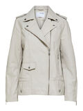 Selected OVERSIZED LEATHER JACKET, Feather Gray, highres - 16063204_FeatherGray_001.jpg