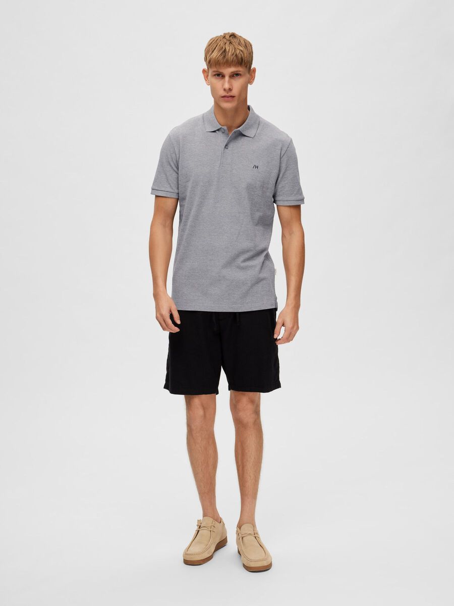 Selected CLASSIQUE POLO, Medium Grey Melange, highres - 16087839_MediumGreyMelange_005.jpg