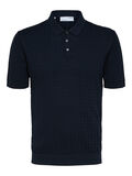 Selected KNITTED POLO SHIRT, Sky Captain, highres - 16088616_SkyCaptain_001.jpg