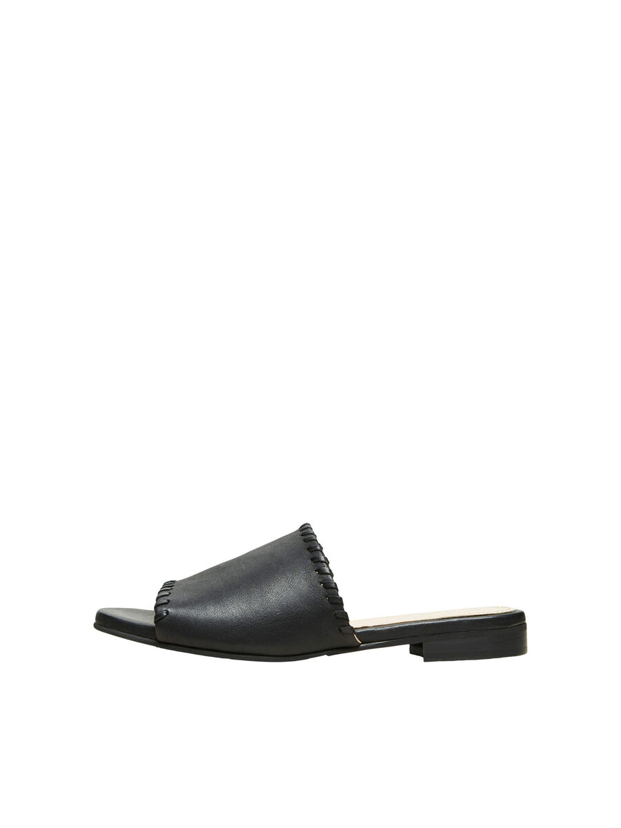 Selected HANDMADE LEATHER - MULES, Black, highres - 16073008_Black_001.jpg