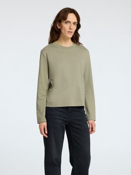 Selected LONG-SLEEVED BOXY T-SHIRT, Vetiver, highres - 16092523_Vetiver_003.jpg