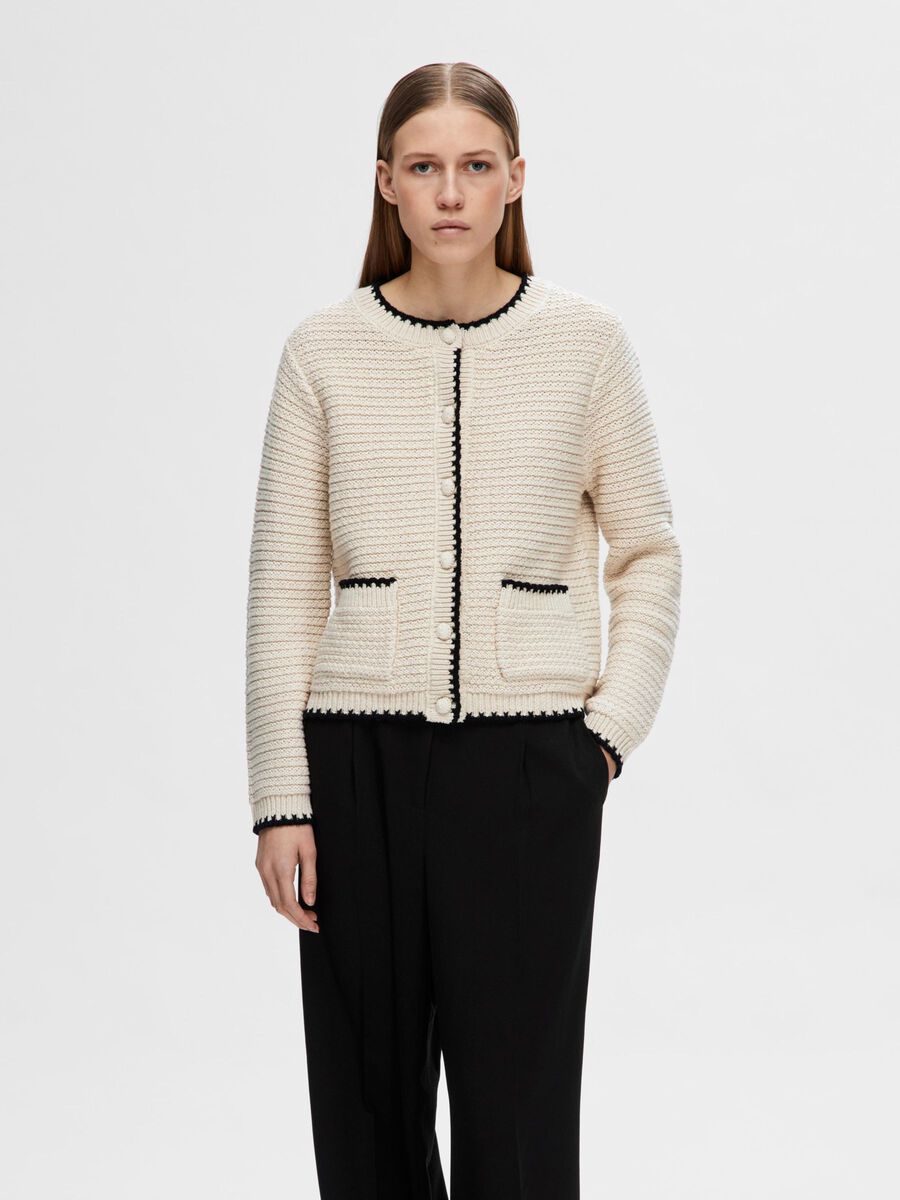 Selected LONG-SLEEVED KNITTED CARDIGAN, Birch, highres - 16095377_Birch_1136176_003.jpg