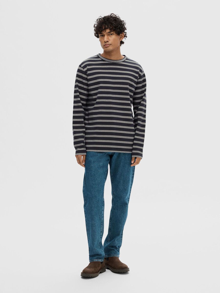 Selected STRIPED COTTON SWEATSHIRT, Sky Captain, highres - 16092784_SkyCaptain_1089592_005.jpg