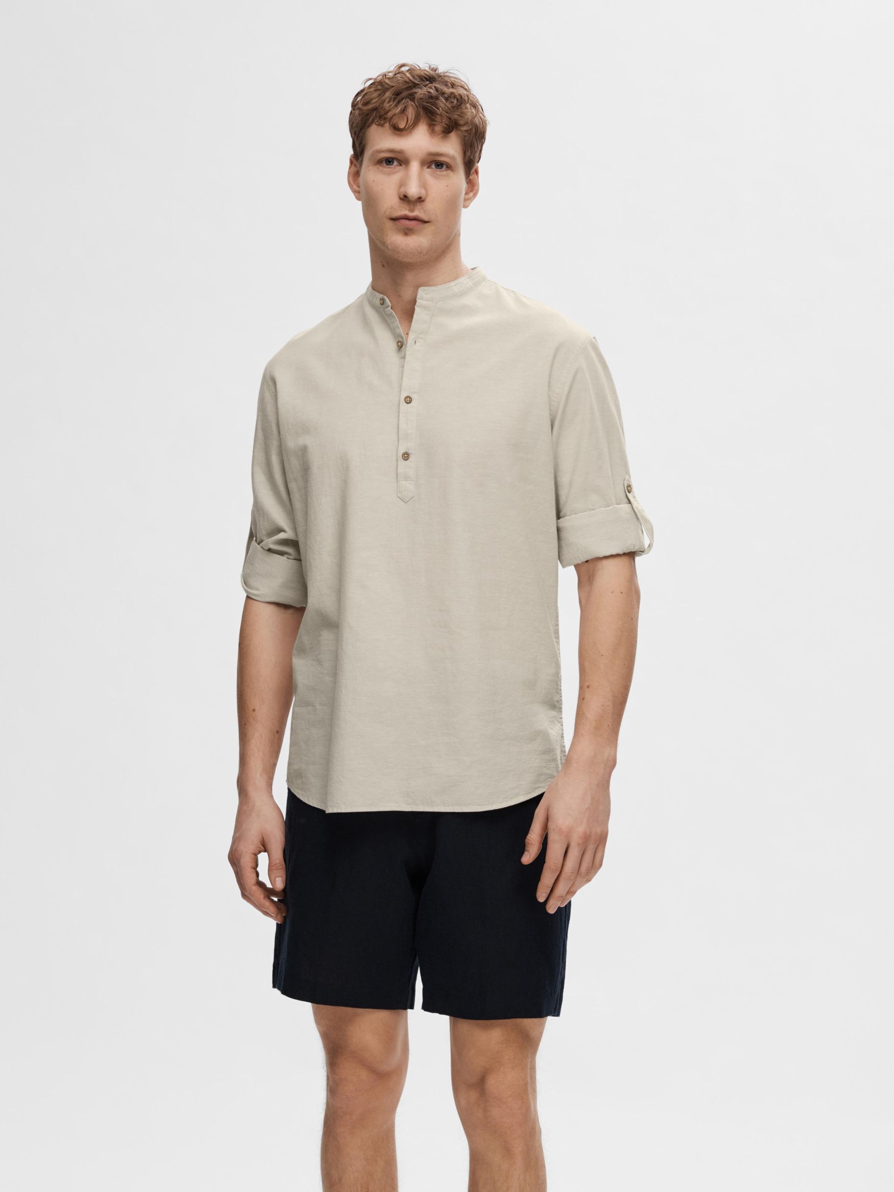 Collarless casual shirts discount