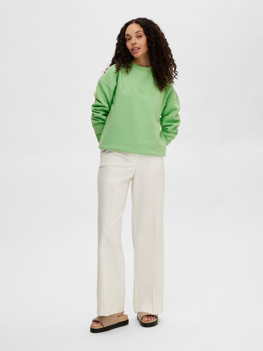 Selected EMBROIDERED SWEATSHIRT, Absinthe Green, highres - 16088970_AbsintheGreen_005.jpg