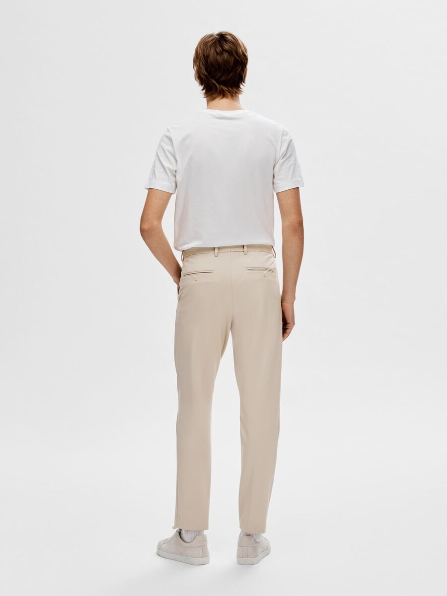 Selected SLIM FIT JERSEY SUIT TROUSERS, Oatmeal, highres - 16092485_Oatmeal_004.jpg