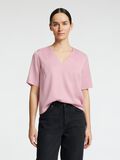 Selected SHORT SLEEVED V-NECK TOP, Bleached Mauve, highres - 16096434_BleachedMauve_003.jpg