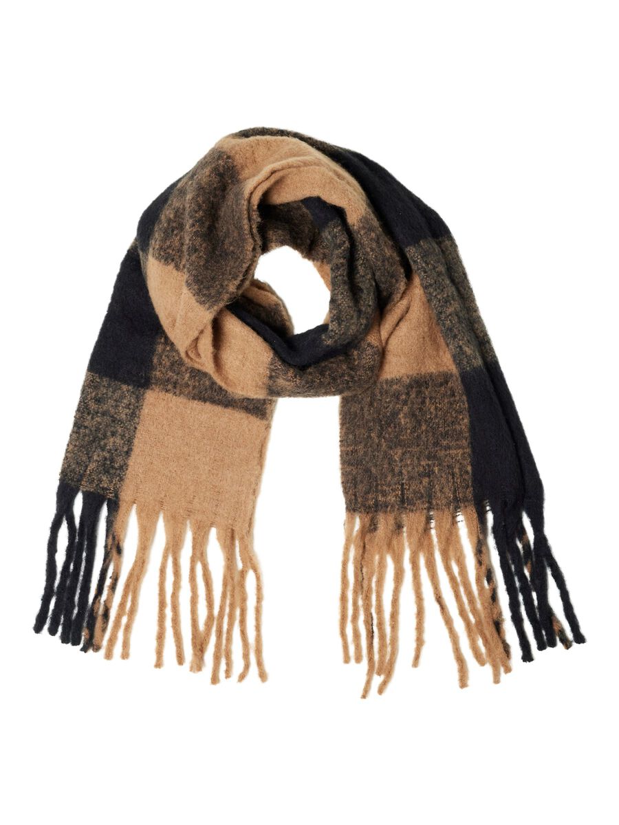 Selected CHECKED WOOL BLEND SCARF, Toasted Coconut, highres - 16091363_ToastedCoconut_002.jpg