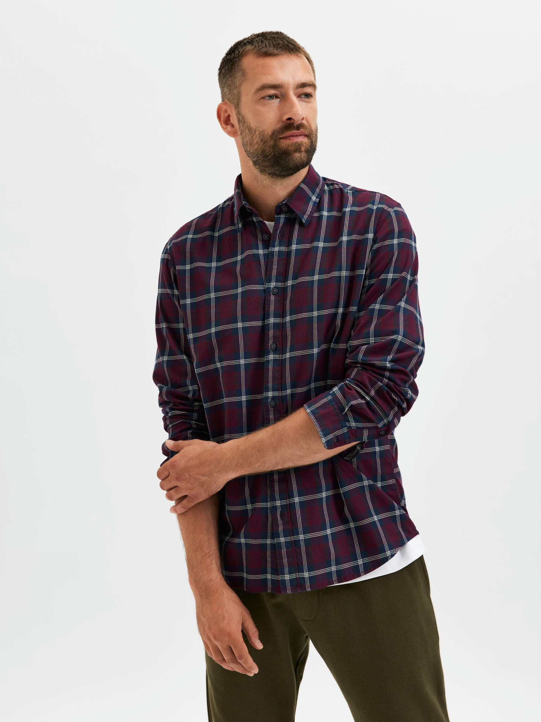 MANCHES LONGUES A CARREAUX CHEMISE Violet SELECTED HOMME