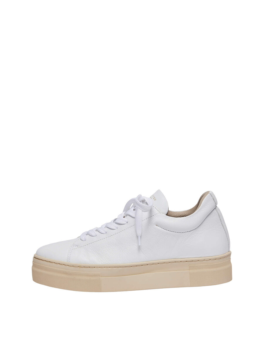 Selected LEATHER TRAINERS, White, highres - 16075949_White_1014530_001.jpg
