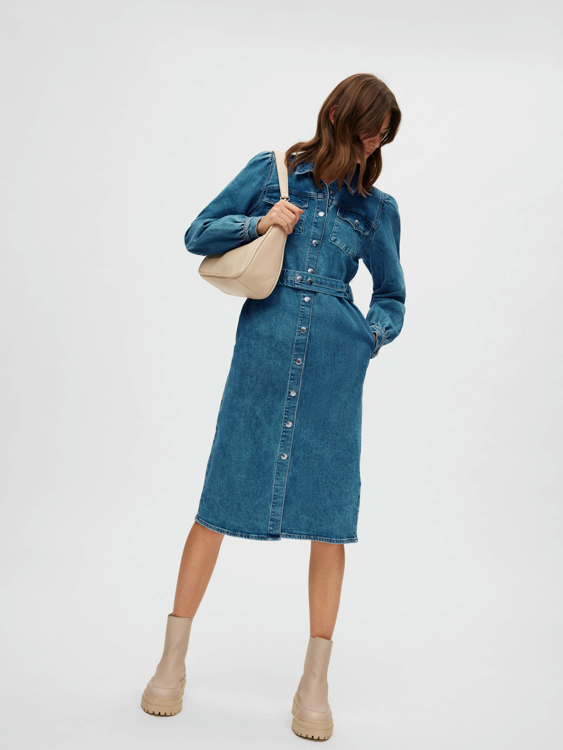 Selected femme denim sale dress