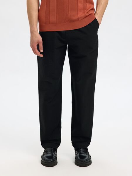 Selected 196 COTTON STRAIGHT-LEG TROUSERS, Black, highres - 16096748_Black_003.jpg