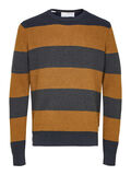 Selected BLOCK STRIPED PULLOVER, Curry, highres - 16079768_Curry_853536_001.jpg