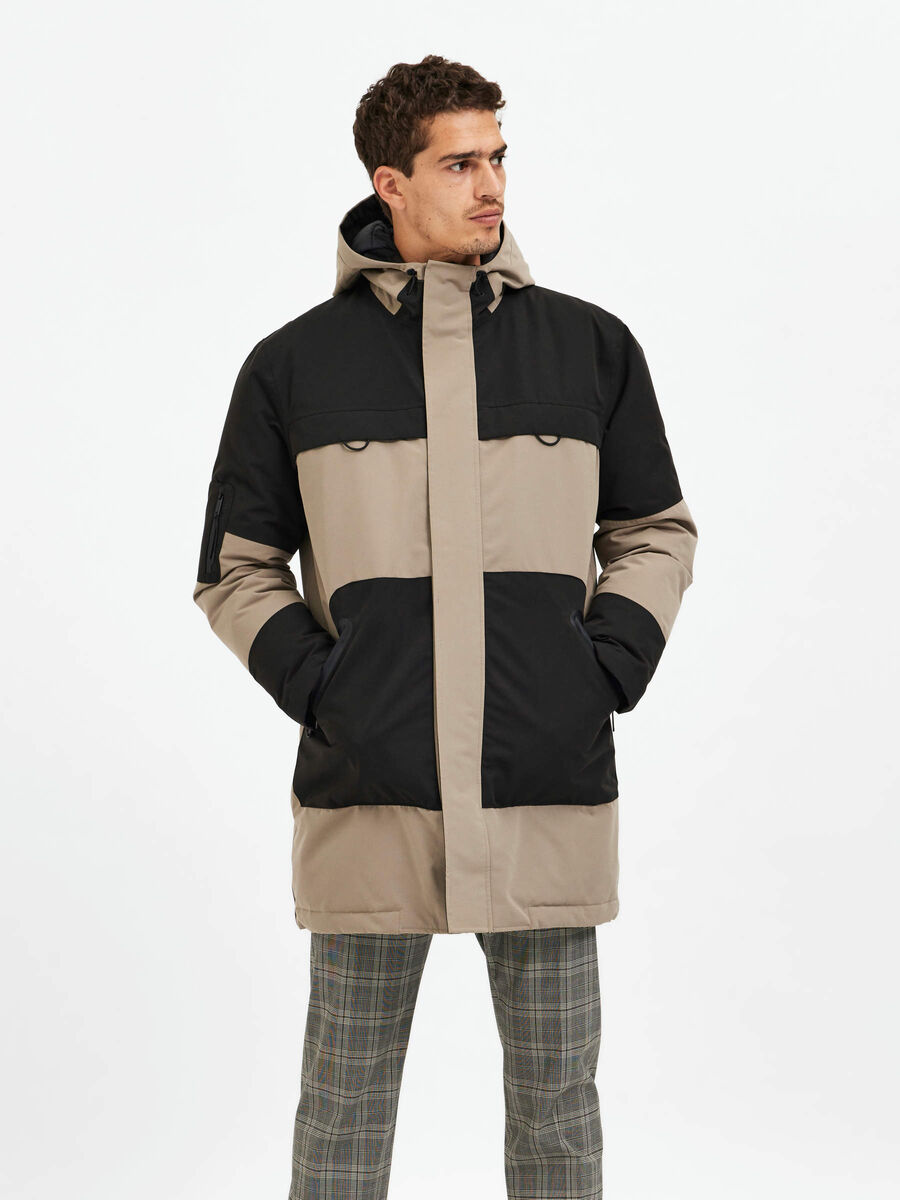 Selected TWO-TONE PADDED JACKET, Black, highres - 16086146_Black_997564_003.jpg
