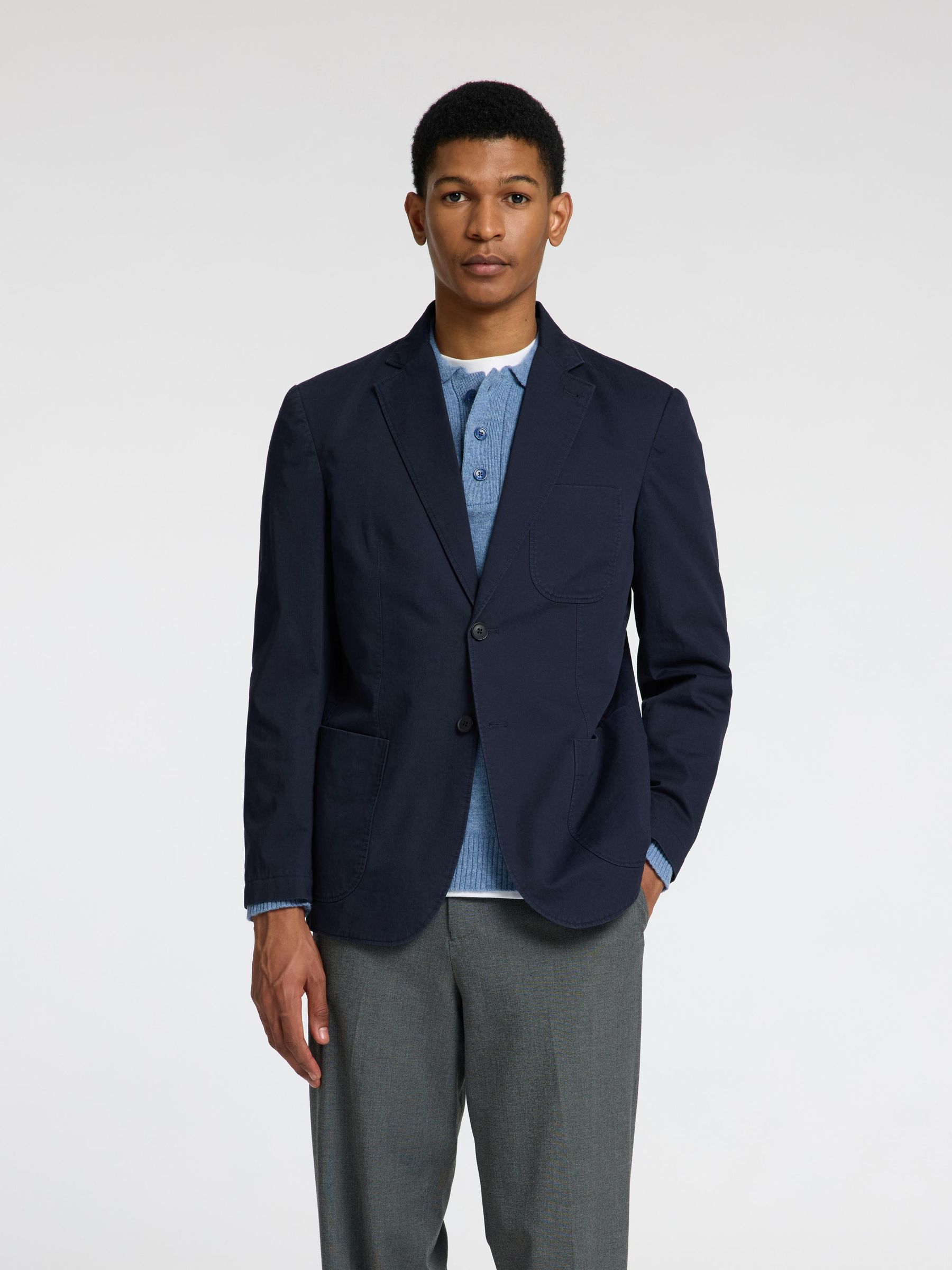 100 COTTON BLAZER Blue SELECTED HOMME